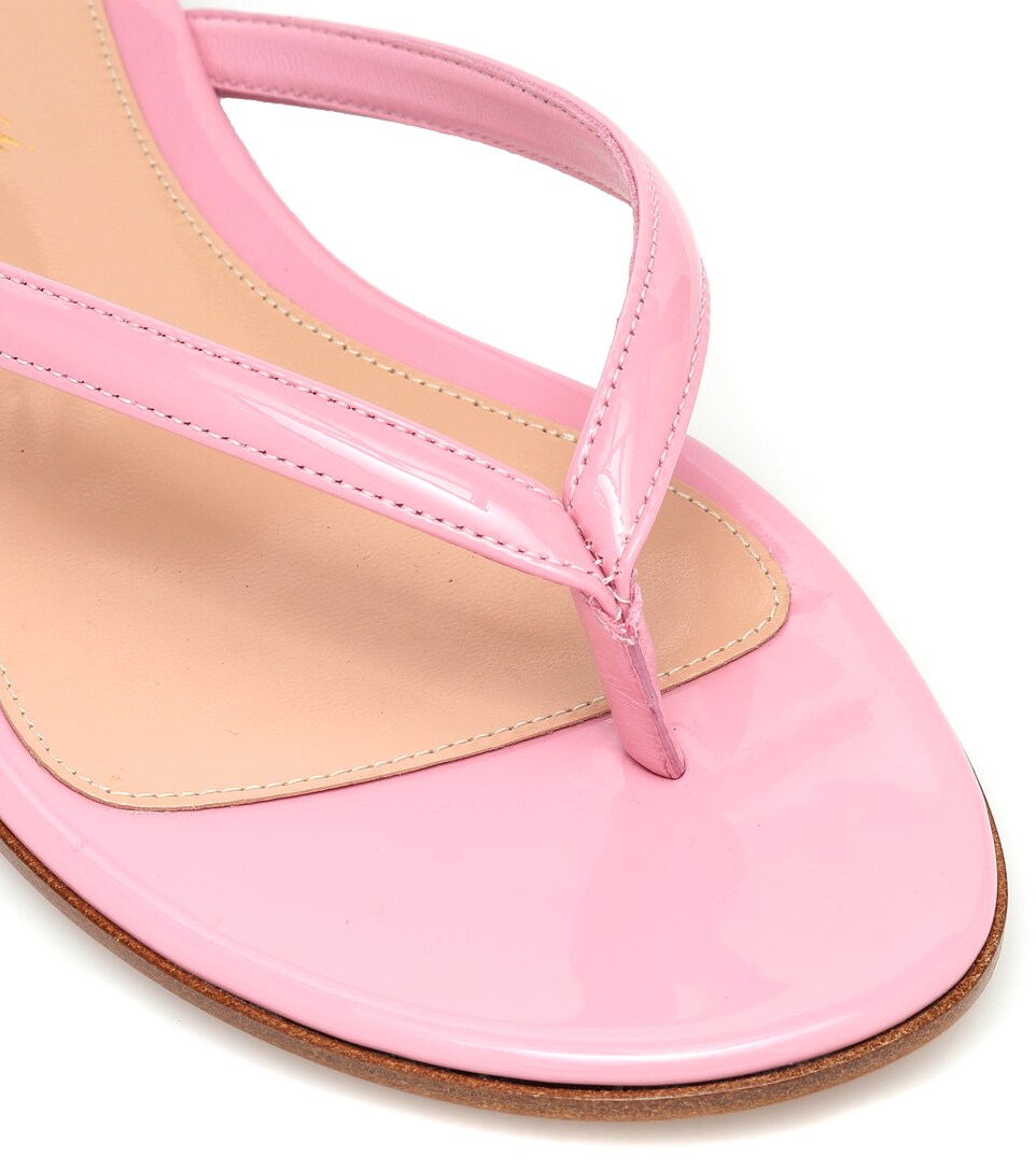 patent leather thong sandals