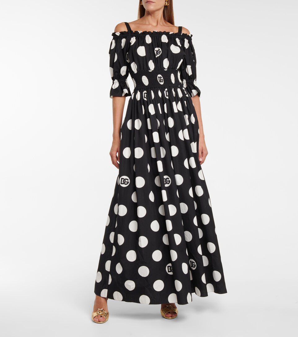white polka dot maxi