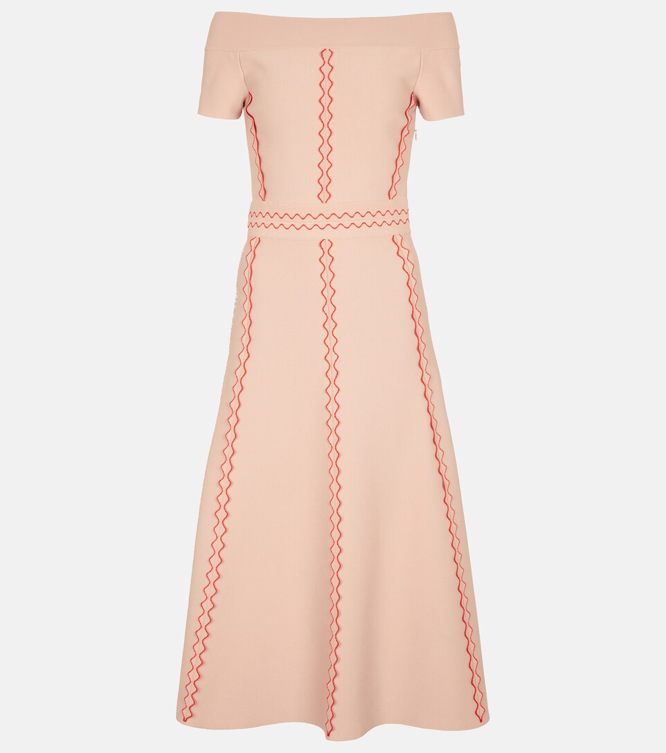 Alexander McQueen - Off-shoulder midi dress | Mytheresa