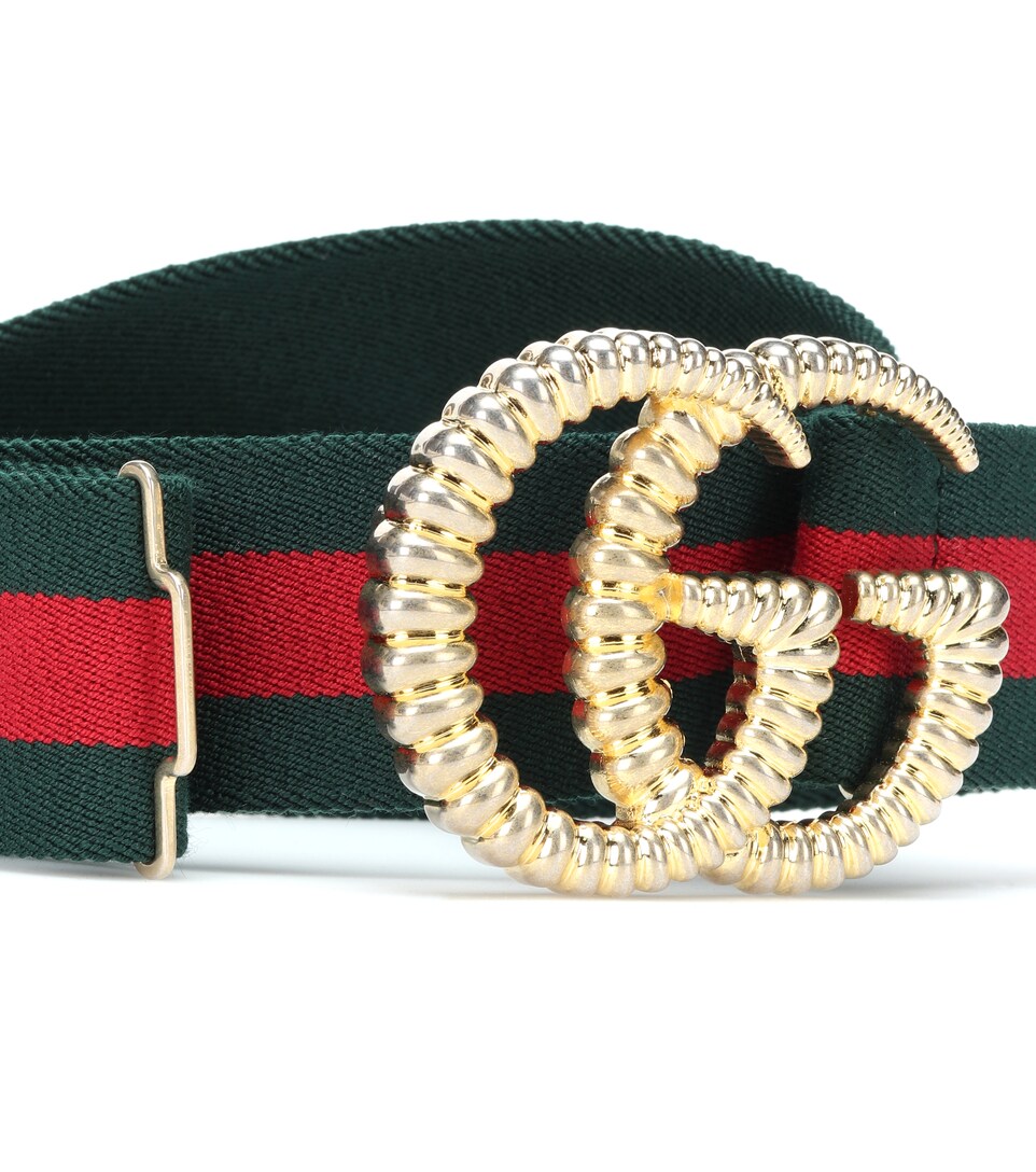 Gg Striped  Belt Gucci