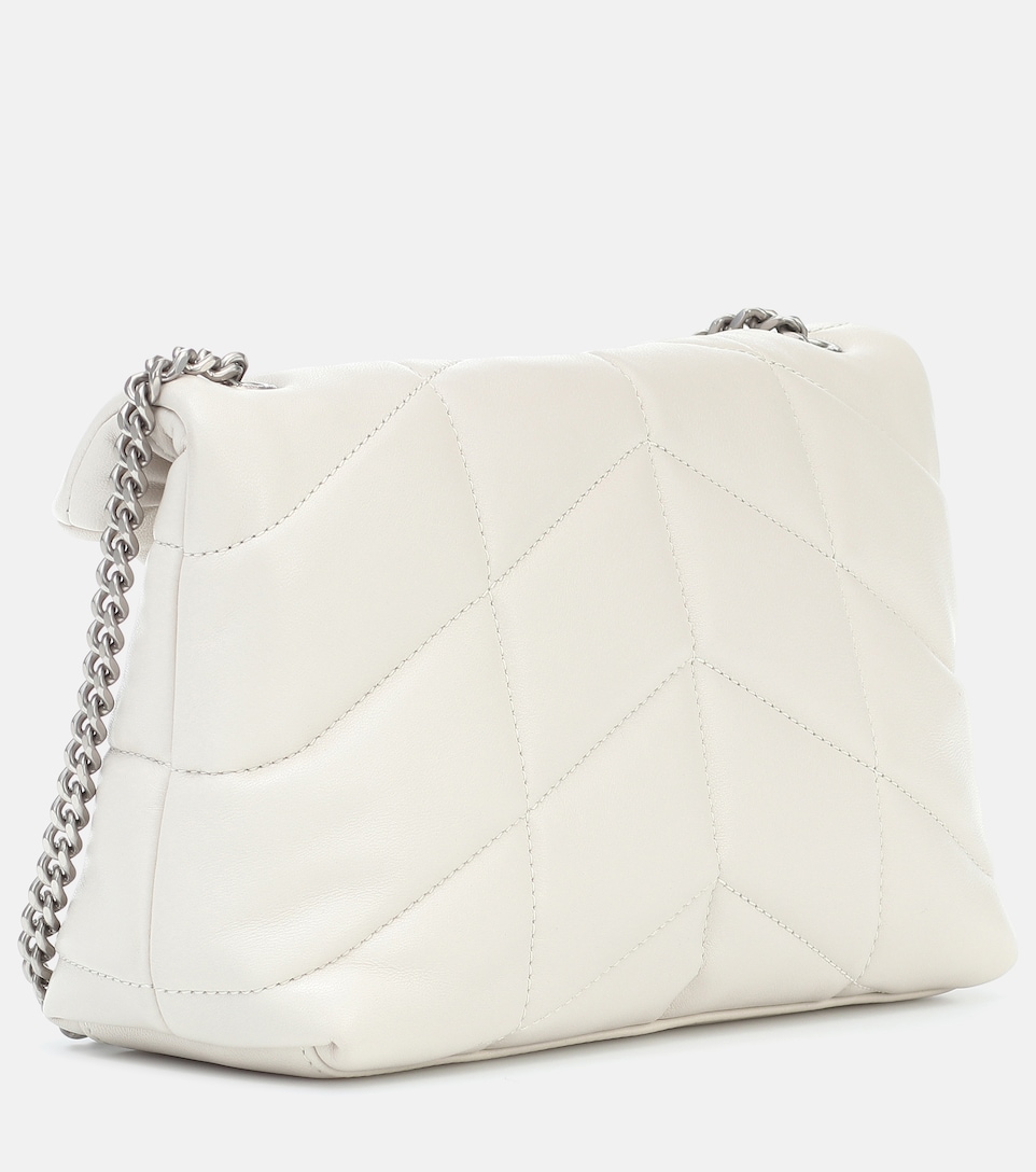 puffer small bolsa in quilted vintage denim and suede