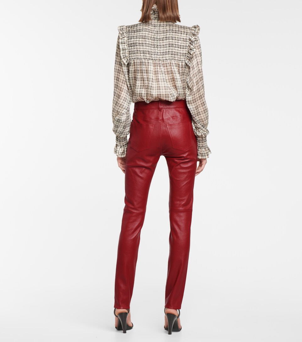 Saint Laurent - High-rise leather pants 