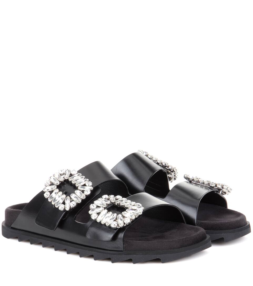 Sandales Cuir En À Roger Vivier Ornements Viv' Slidy F1cKJl