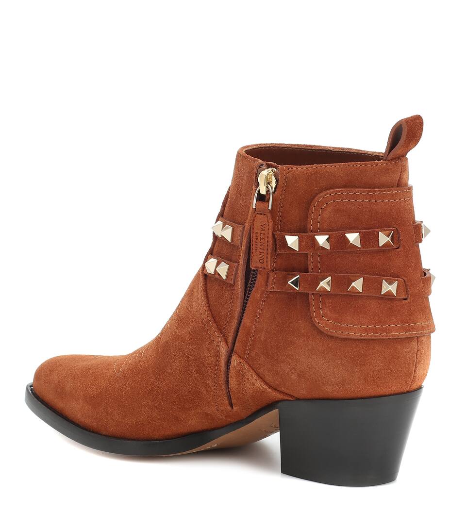 valentino rockstud suede ankle boots