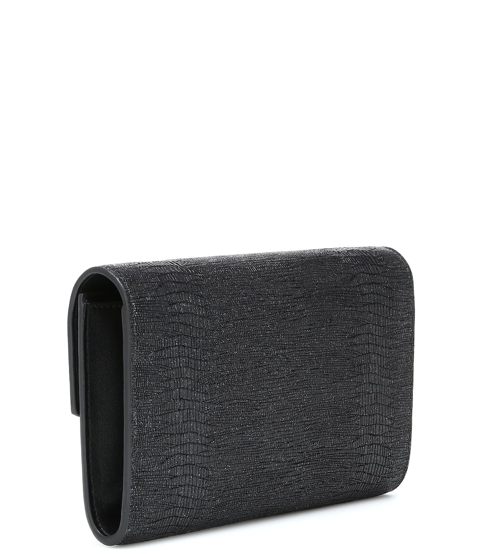 uptown small leather clutch