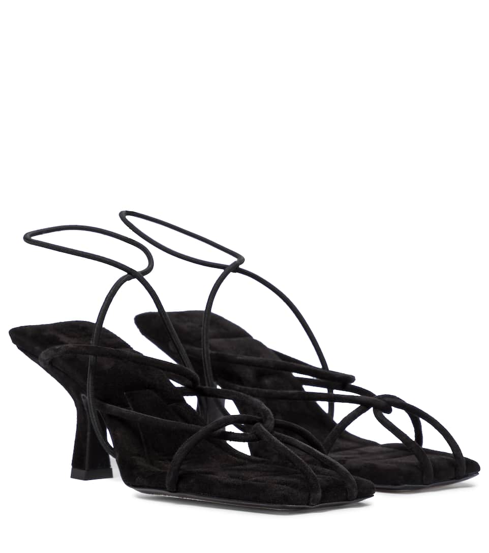 khaite monza suede sandals