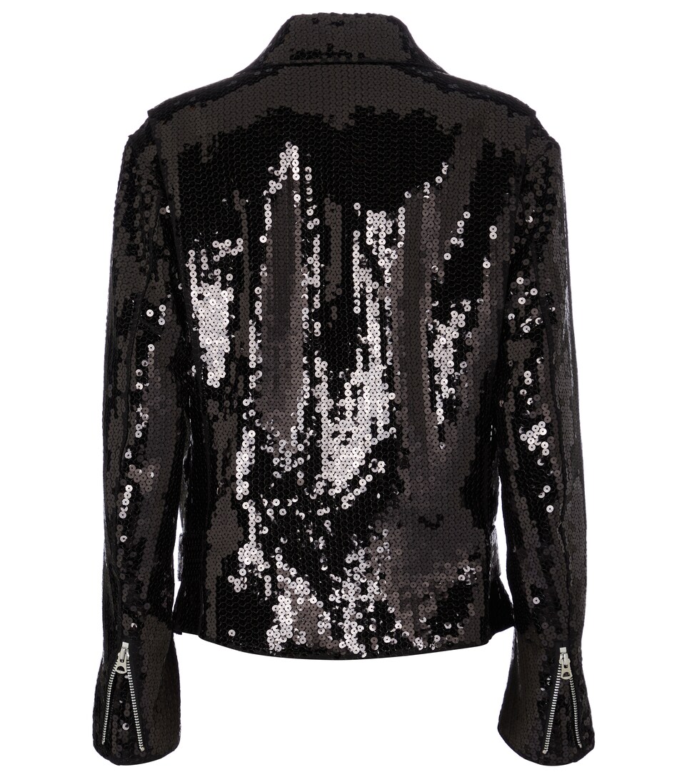 black sequin biker jacket