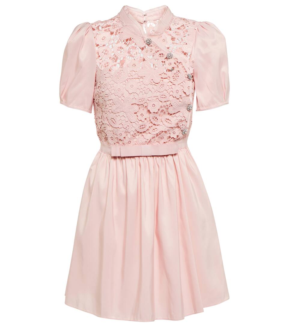 guipure lace mini dress