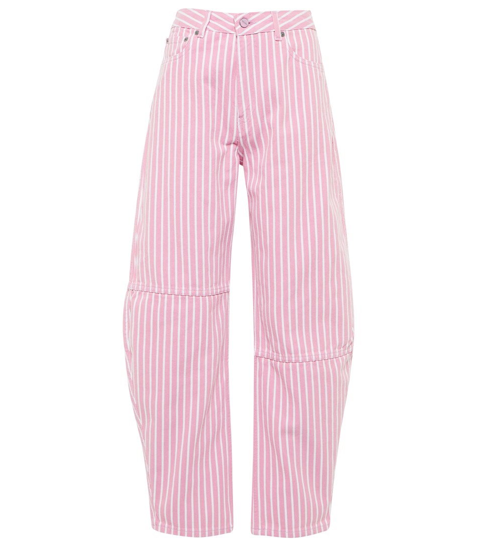 Ganni - Stary striped high-rise jeans 