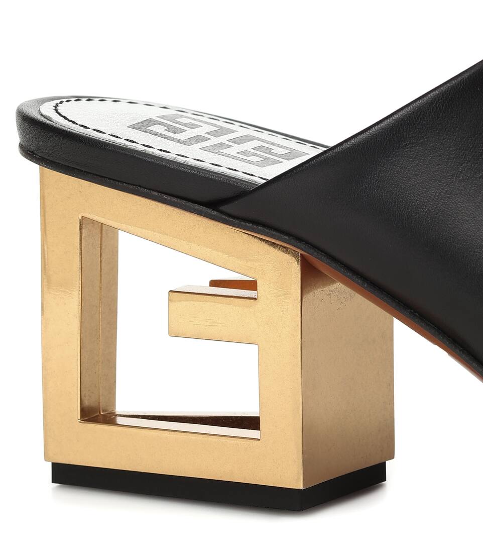 GIVENCHY TRIANGLE LEATHER SANDALS,P00403002