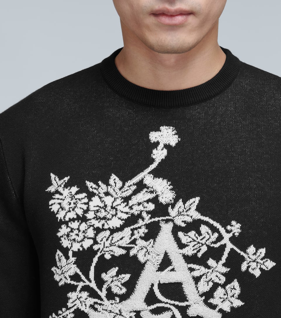 ALEXANDER MCQUEEN IVY MONOGRAM CREWNECK COTTON SWEATER,P00439632