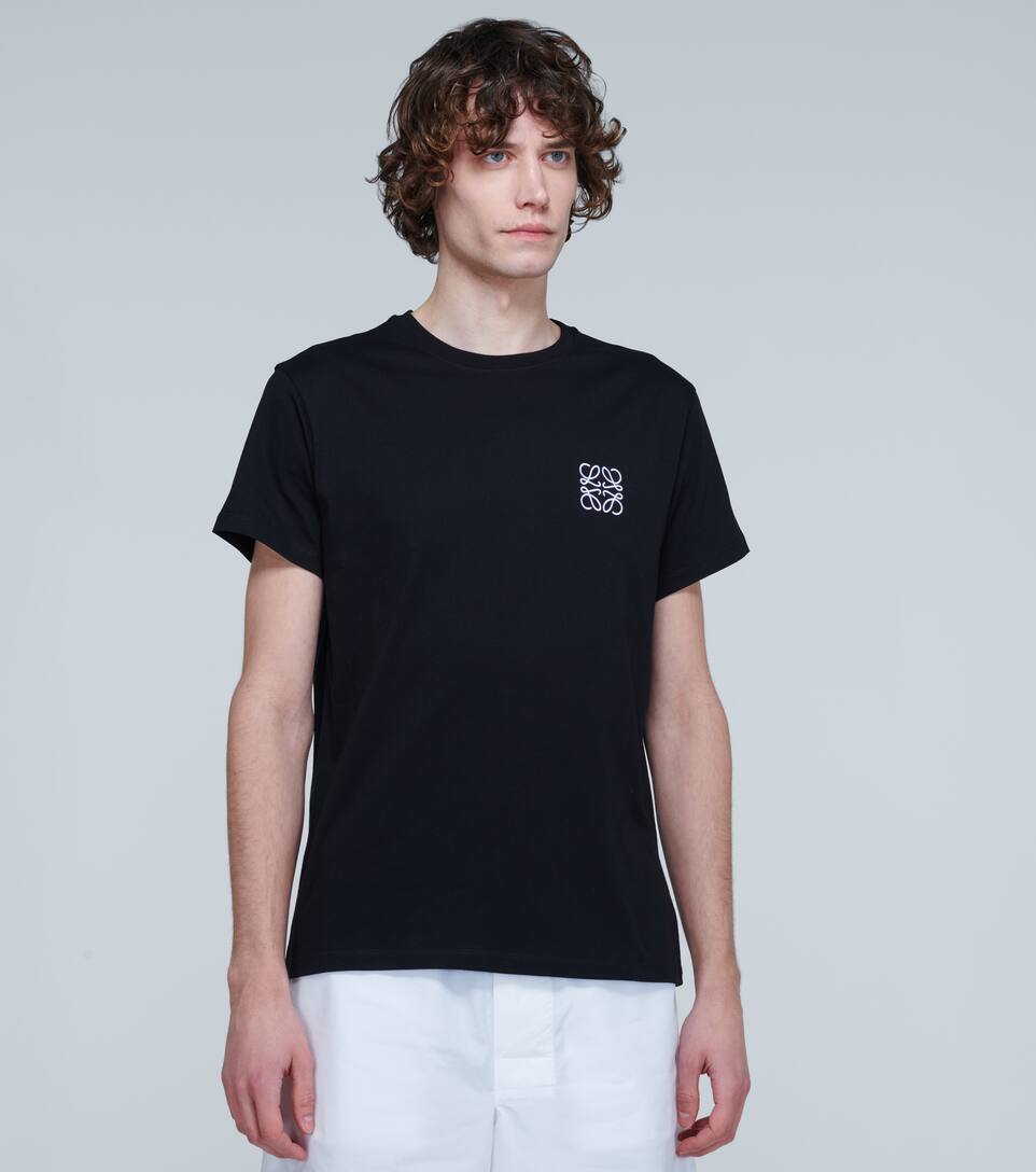 LOEWE Anagram embroidered cotton T-shirt,P00446067