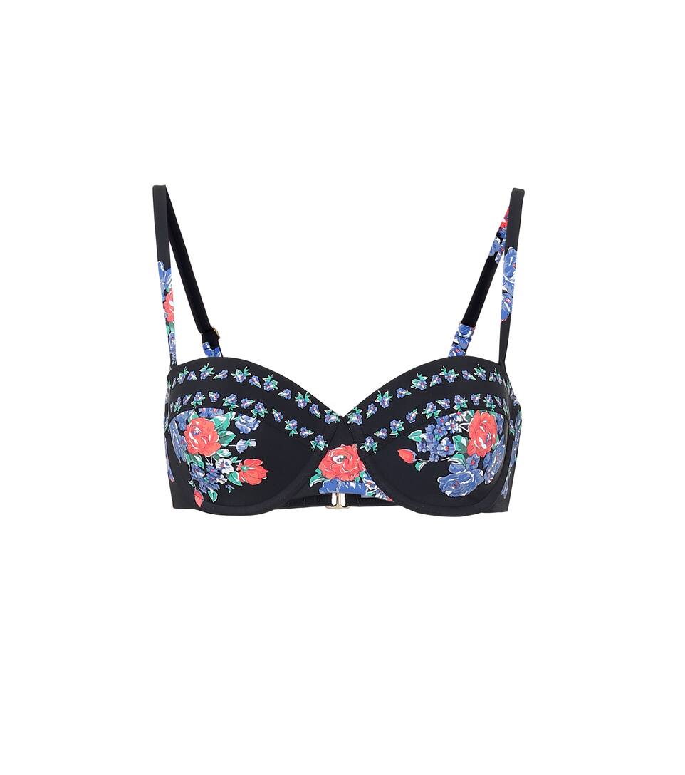 Click to view more detailed imagery on our partner's website Tory Burch Lipsi Printed Underwire Bikini Top In Black