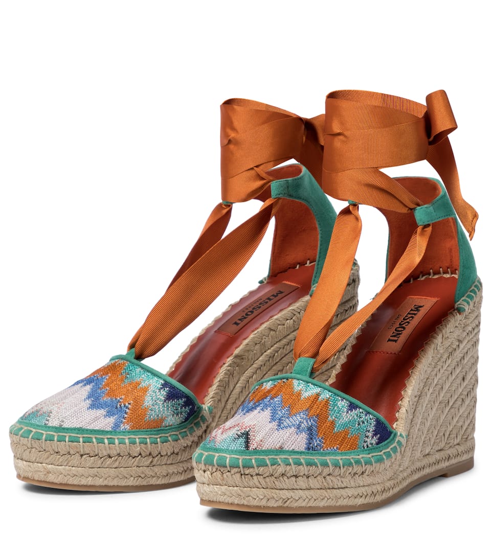 Missoni Zigzag knit wedge espadrilles Mytheresa