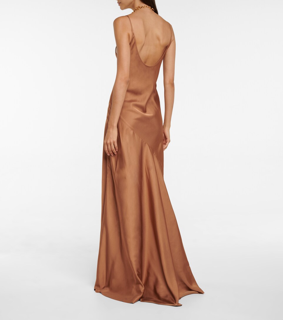 Dries Van Noten - Satin maxi slip dress 