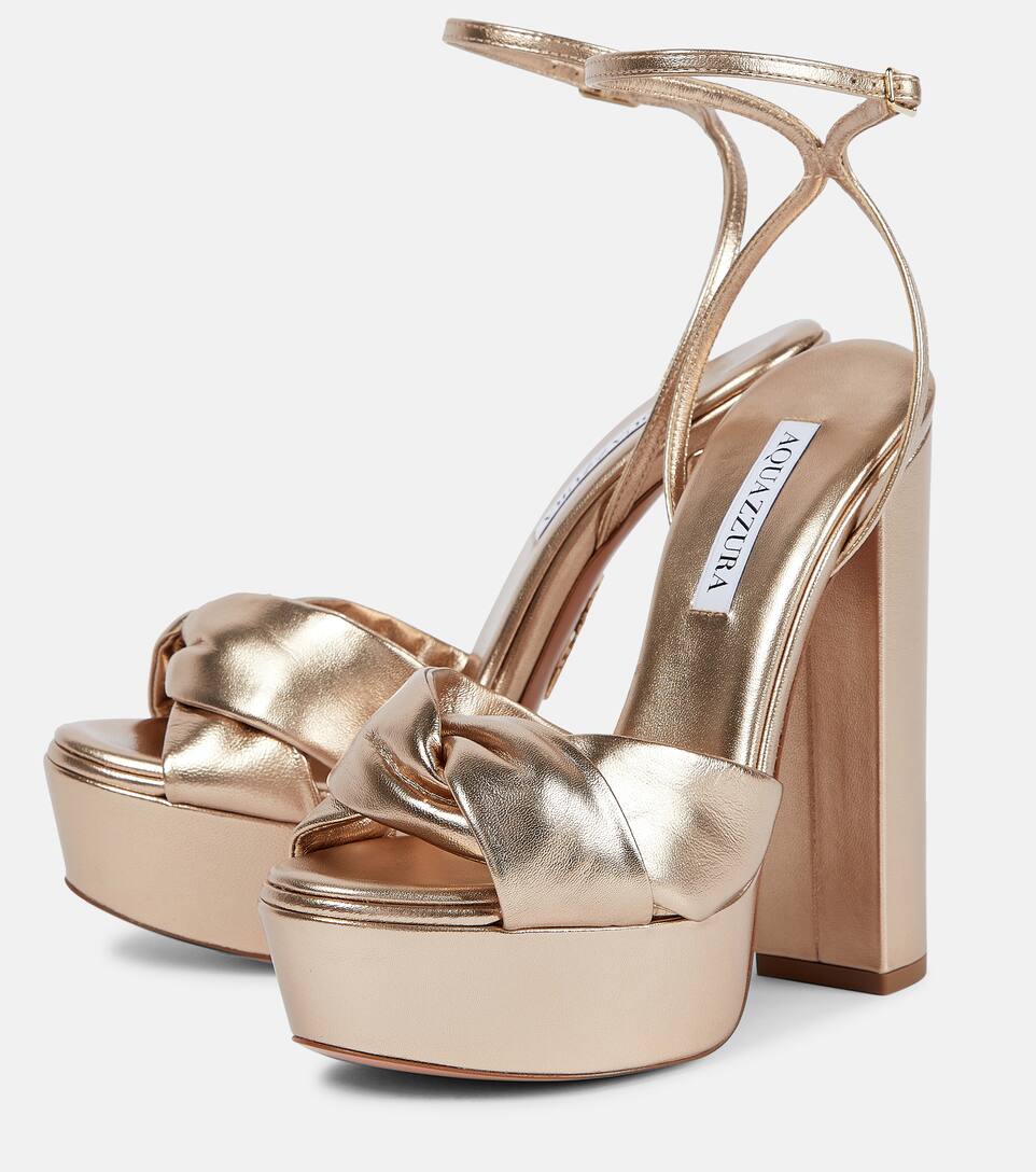 Aquazzura Olie 140 Leather Platform Sandals Mytheresa