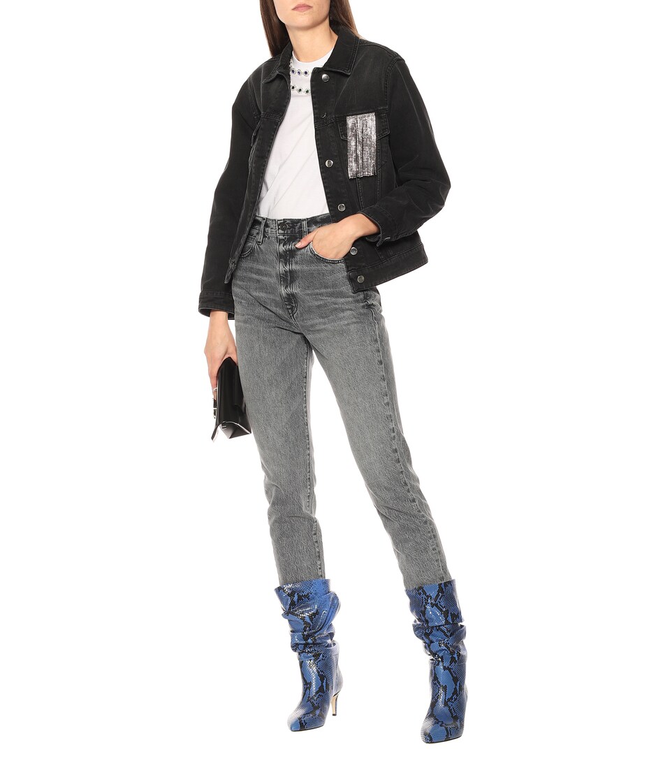 crystal embellished denim jacket