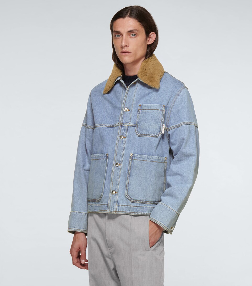 checked denim jacket