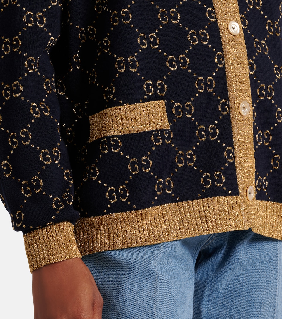 Gucci - Cotton-blend lamé cardigan | Mytheresa