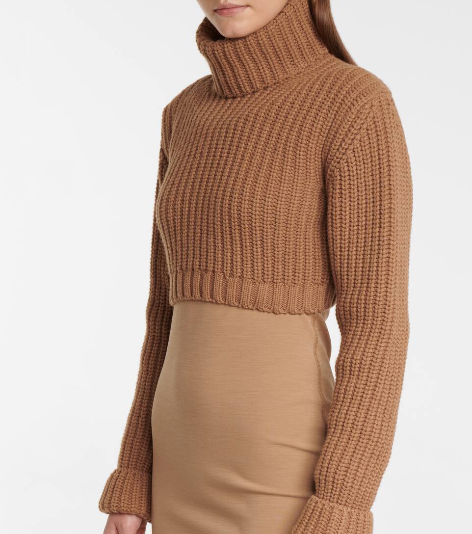 brown cropped turtleneck