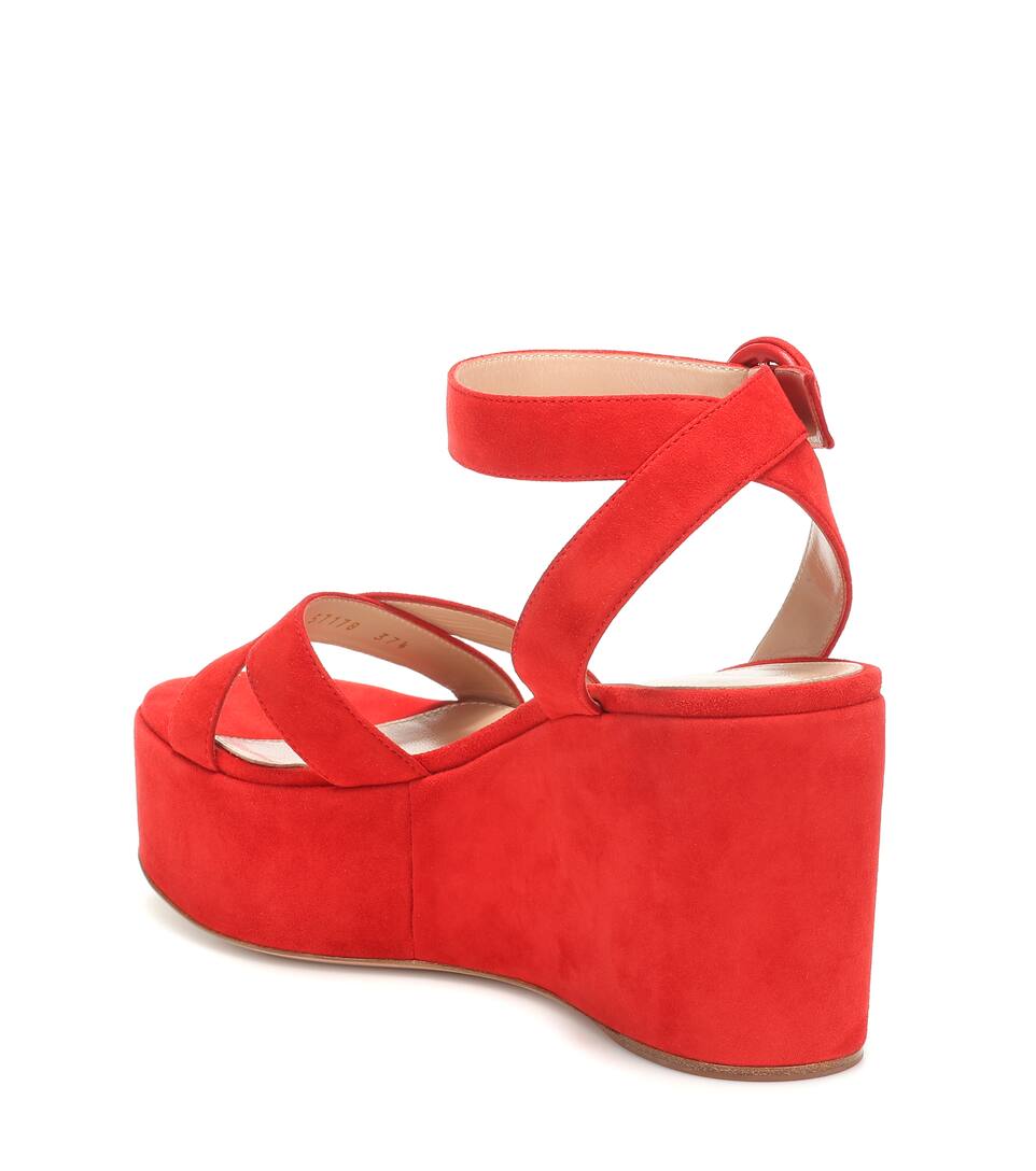 Gianvito Rossi Sandales En Daim Billie Compensées pSqUMzV