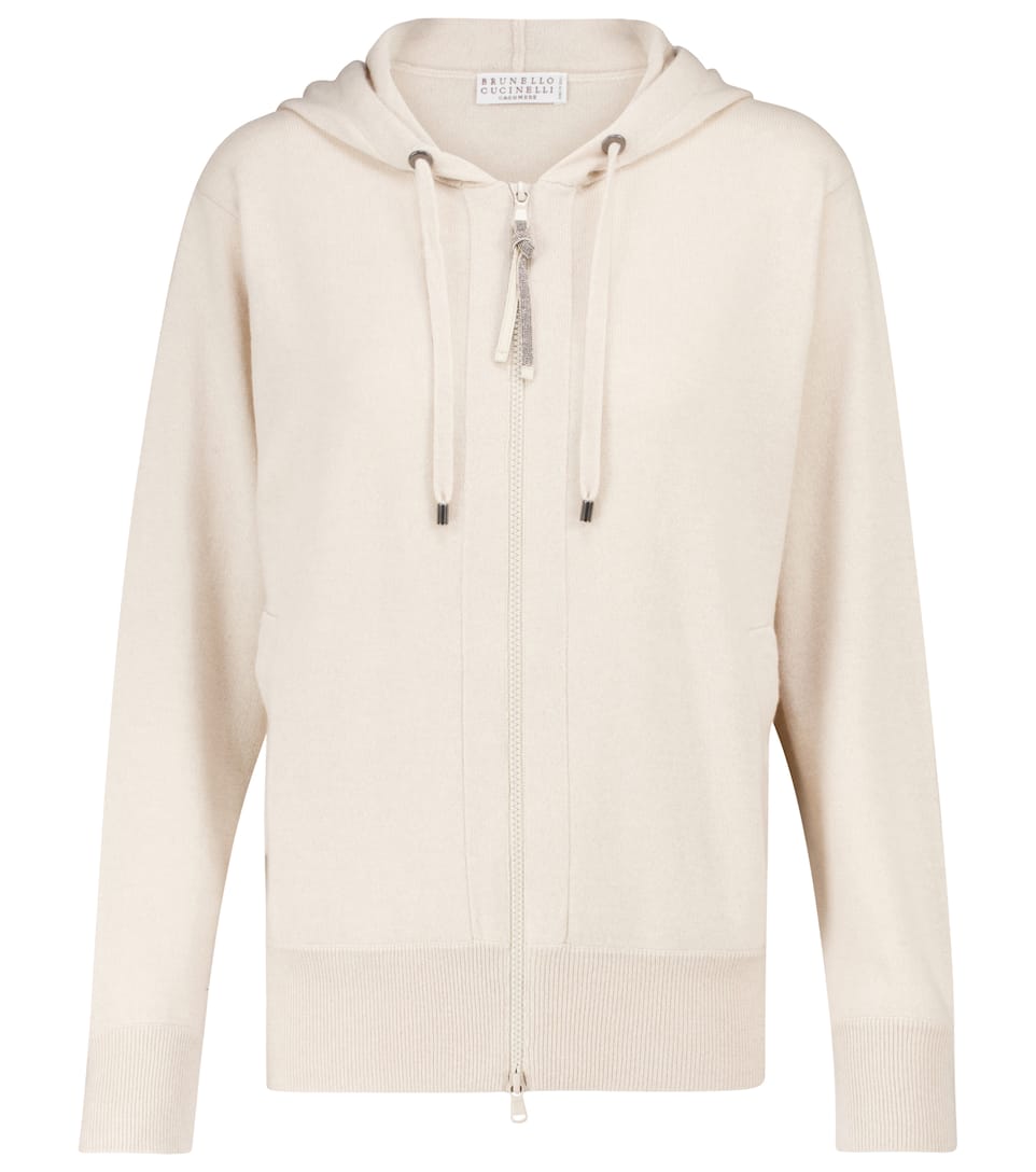 Beige cashmere hoodie Clearance