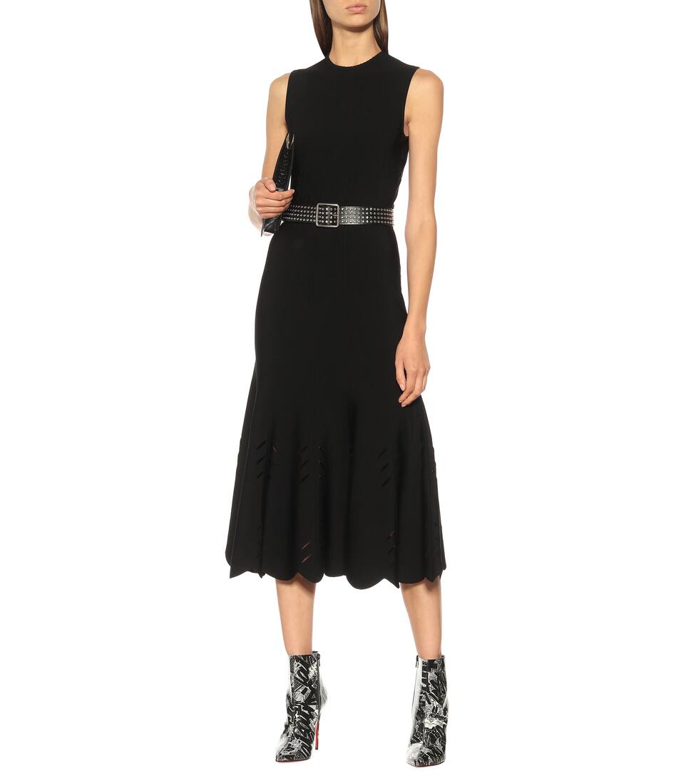Mcqueen Robe Midi Maille En Alexander Ajourée nmyNw0v8O