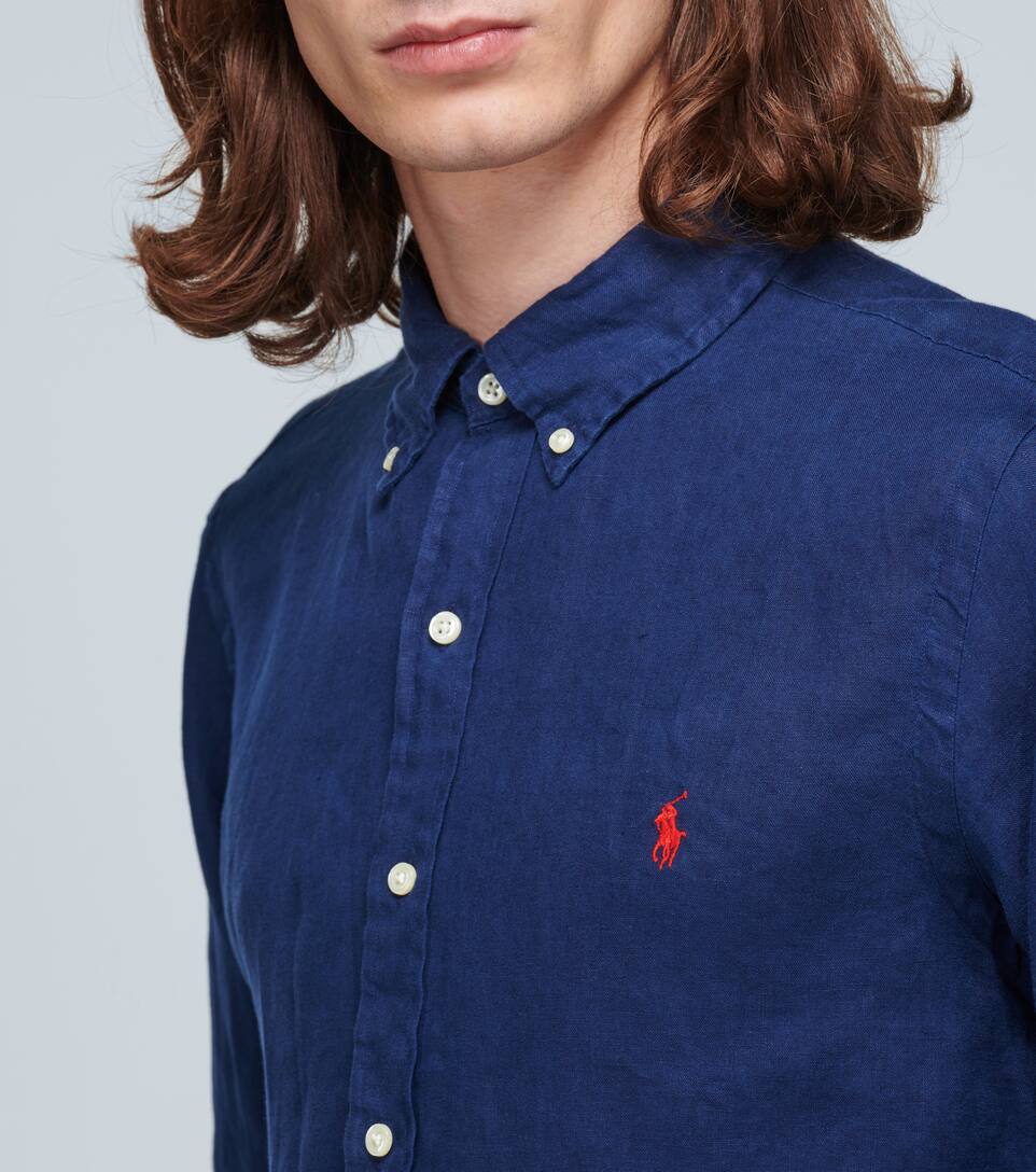polo ralph lauren men's slim fit linen shirt
