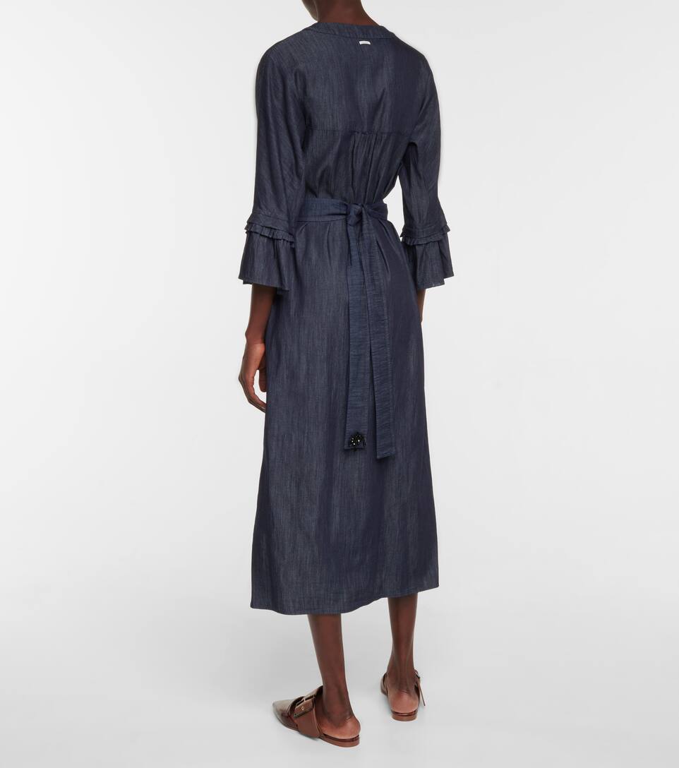 'S Max Mara - Denimk belted midi dress | Mytheresa