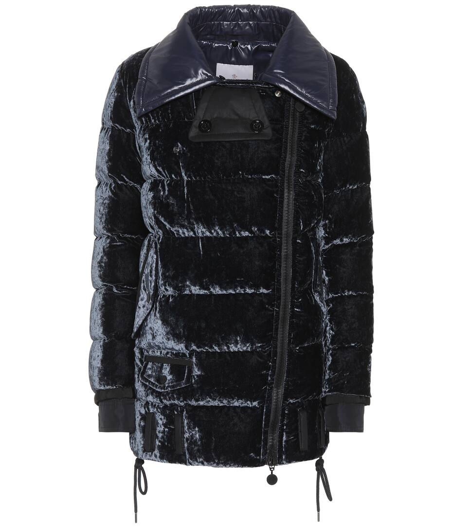moncler isabelle shearling trim quilted velvet coat moncler isabelle shearling trim quilted velvet coat