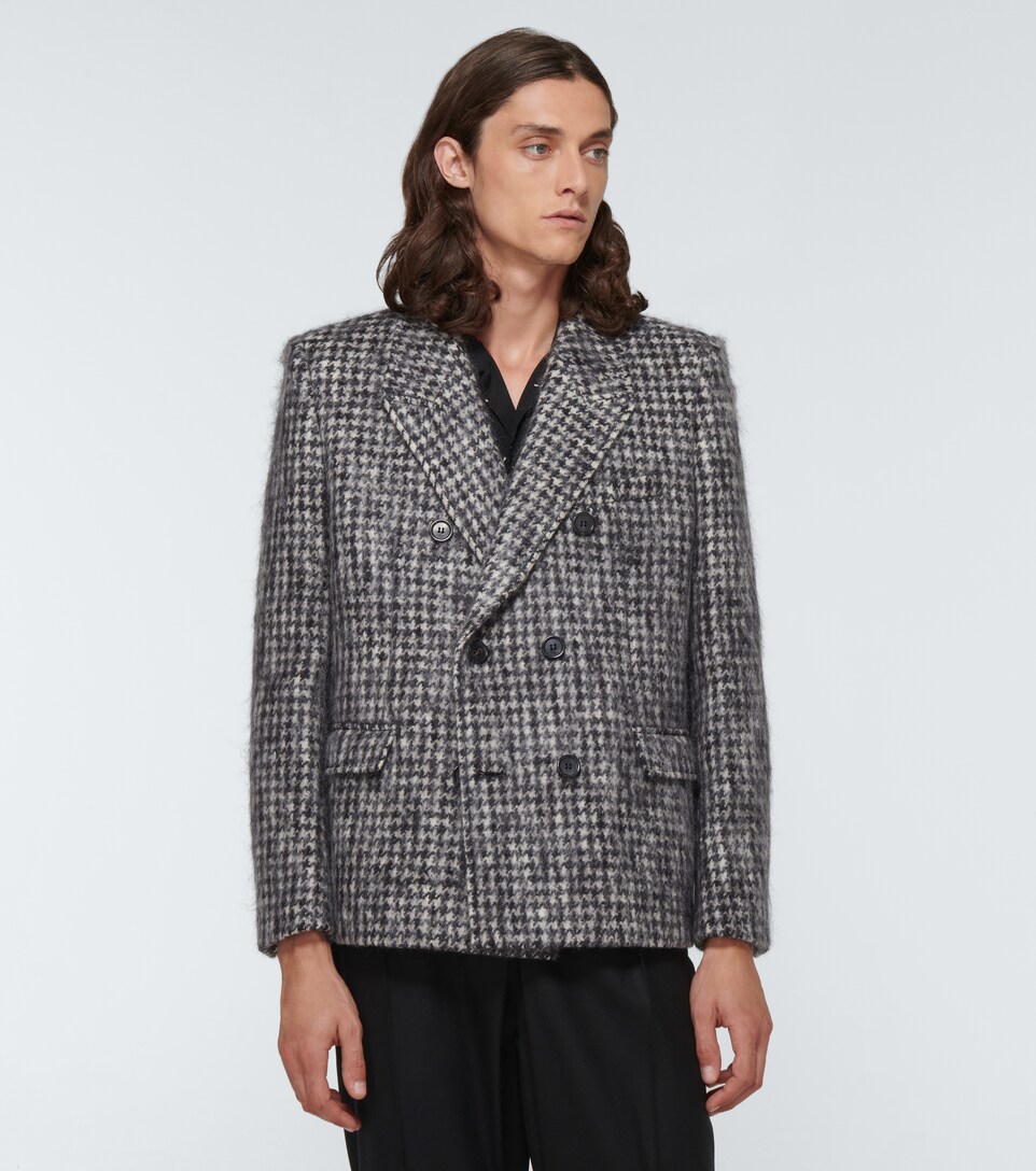 saint laurent herringbone blazer