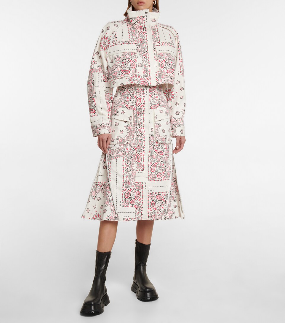 Sacai - Paisley cotton denim jacket 
