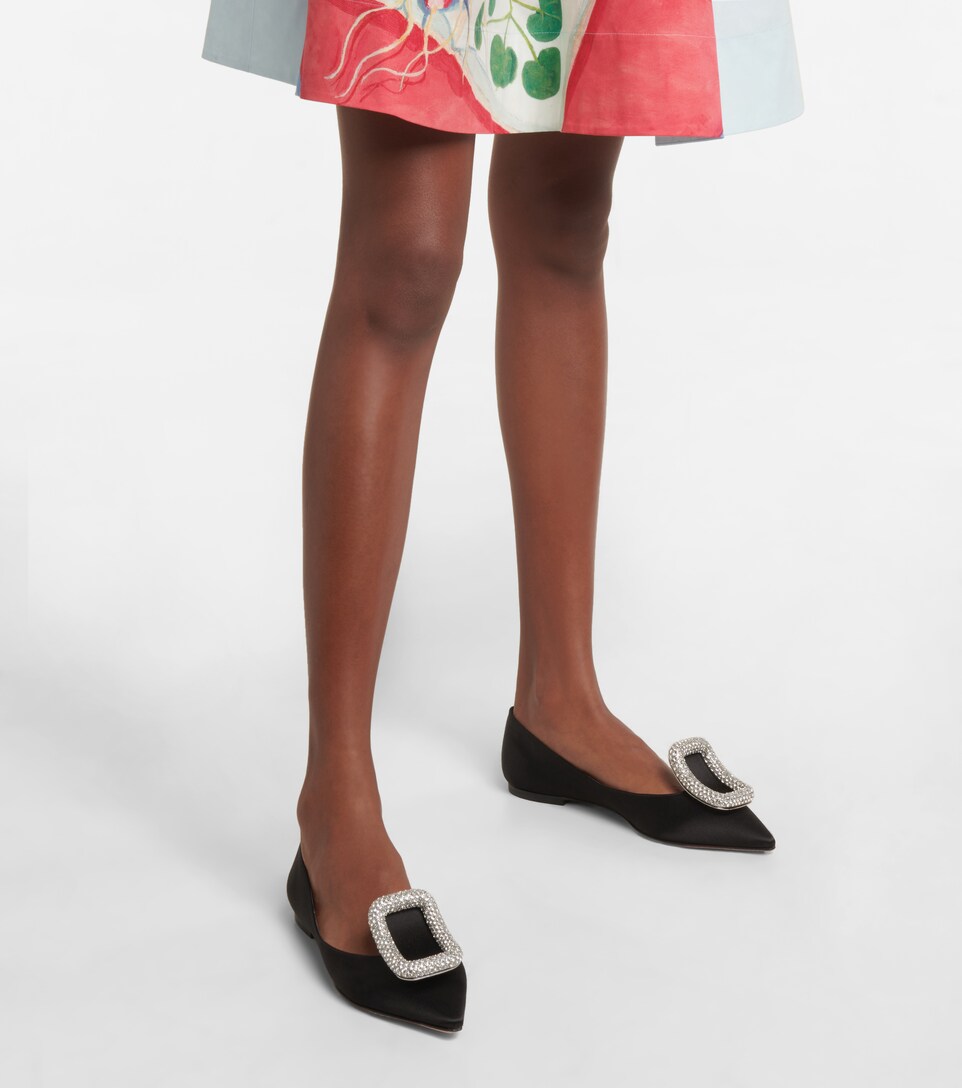 Roger Vivier Viv Choc Embellished Satin Ballet Flats Mytheresa