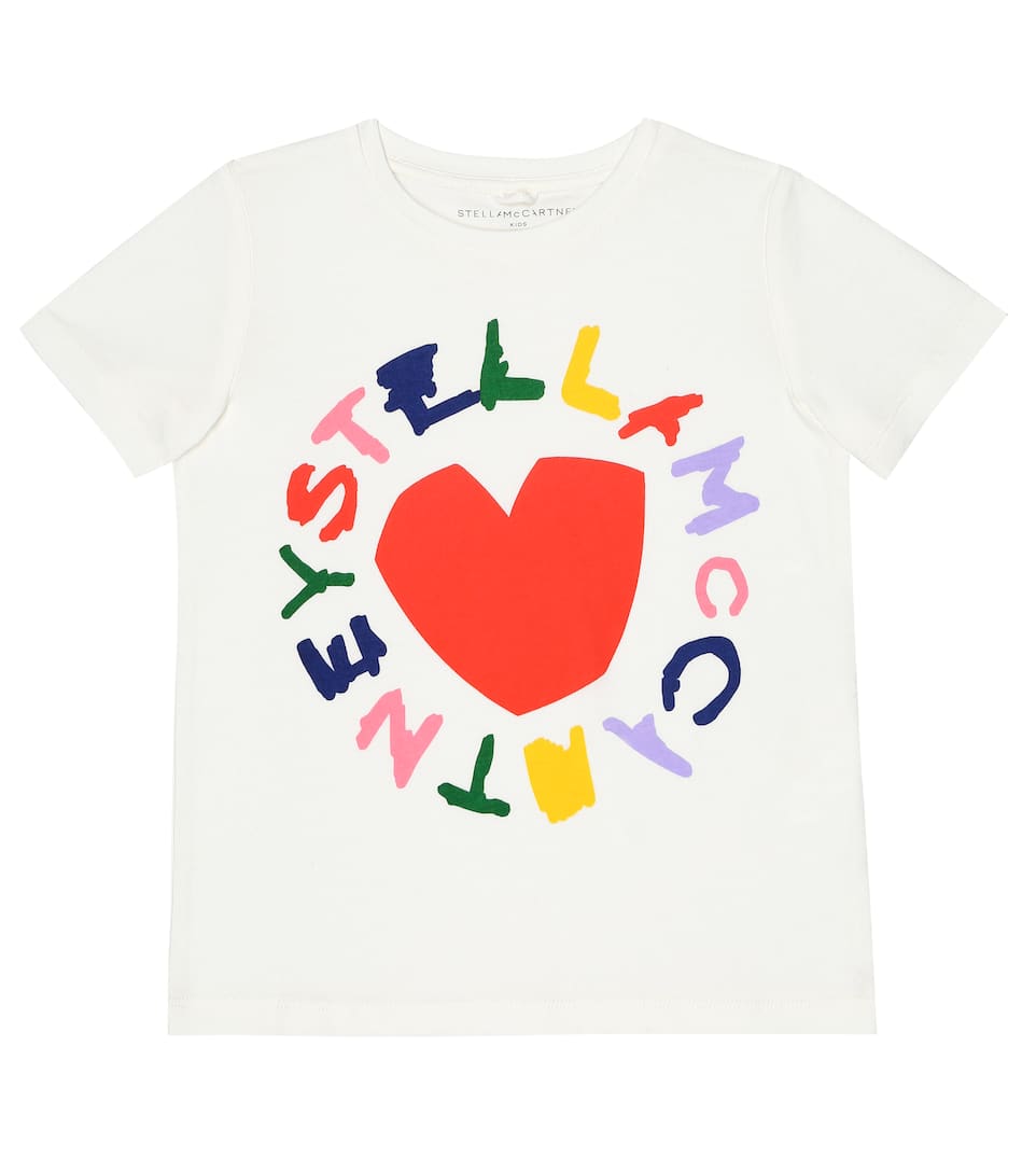 Click to view more detailed imagery on our partner's website Stella Mccartney White Teen T-shirt With Multicolor Press In Neutrals