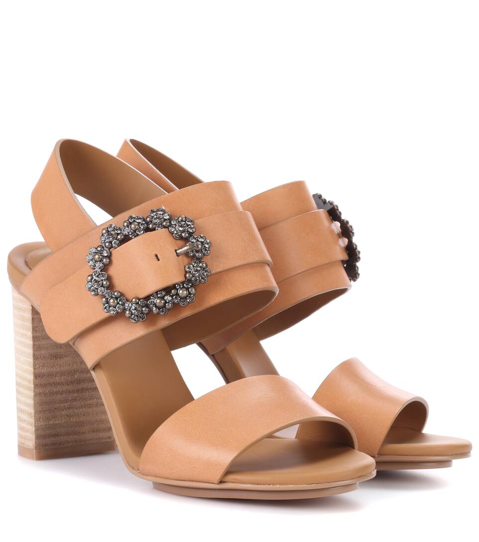 By Cuir Chloé 4jq5ac3lsr Ornement Rosiemytheresa À Sandales See En LqpjMSUzVG