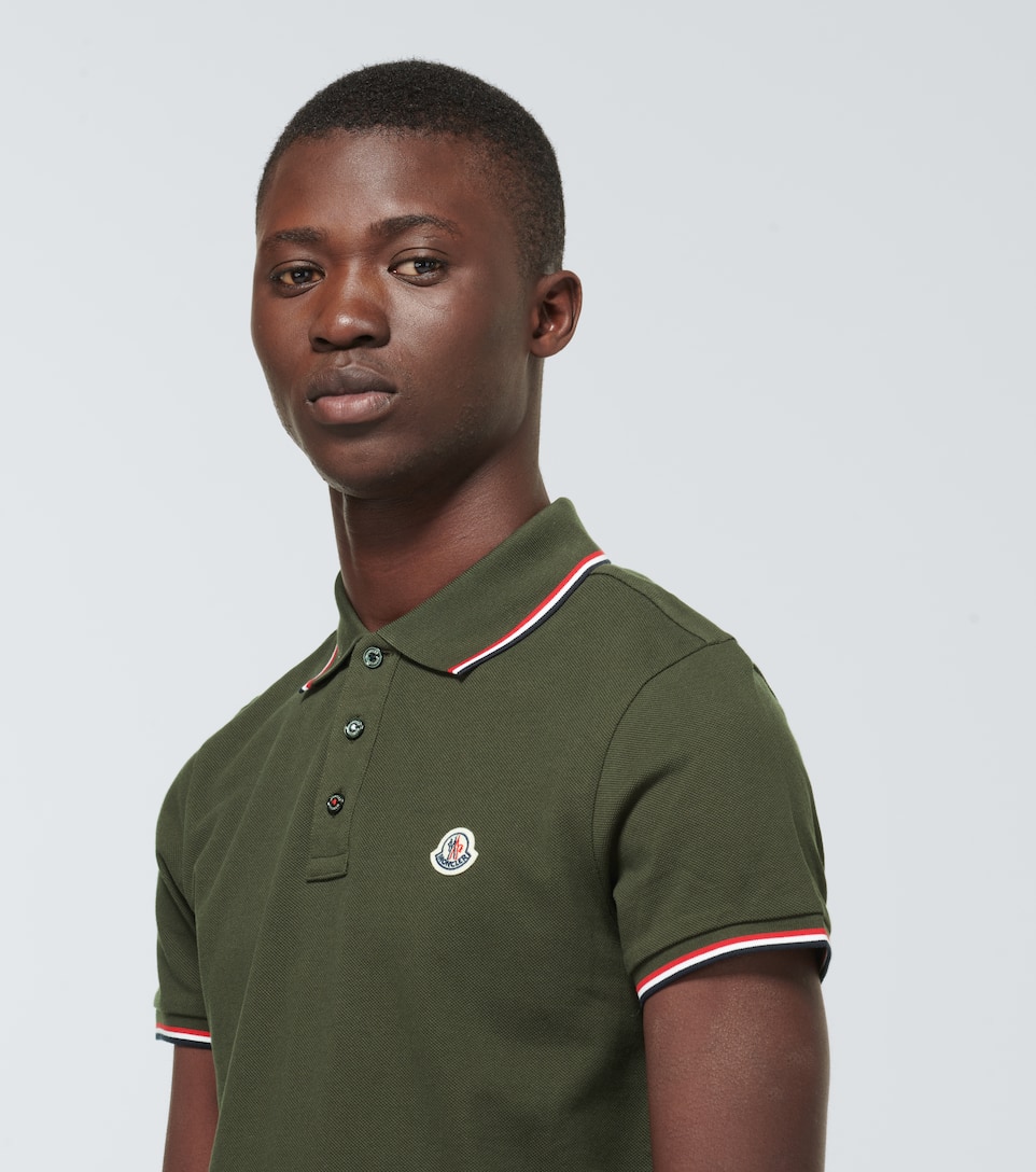 Moncler striped polo clearance
