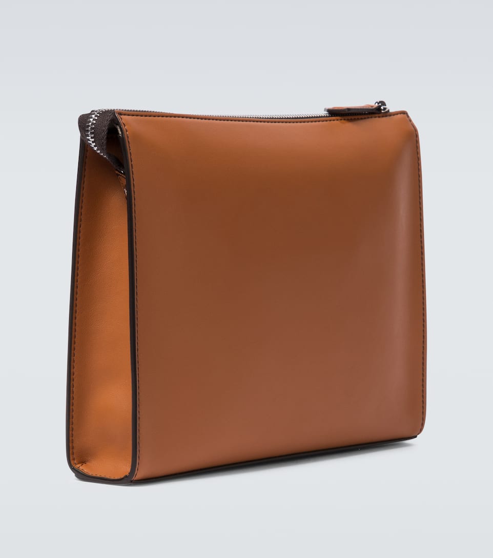 fendi brown leather pouch
