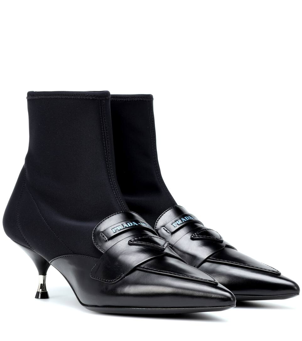 Ankle Boots aus Leder und Neopren Ankle Boots aus Leder und Neopren