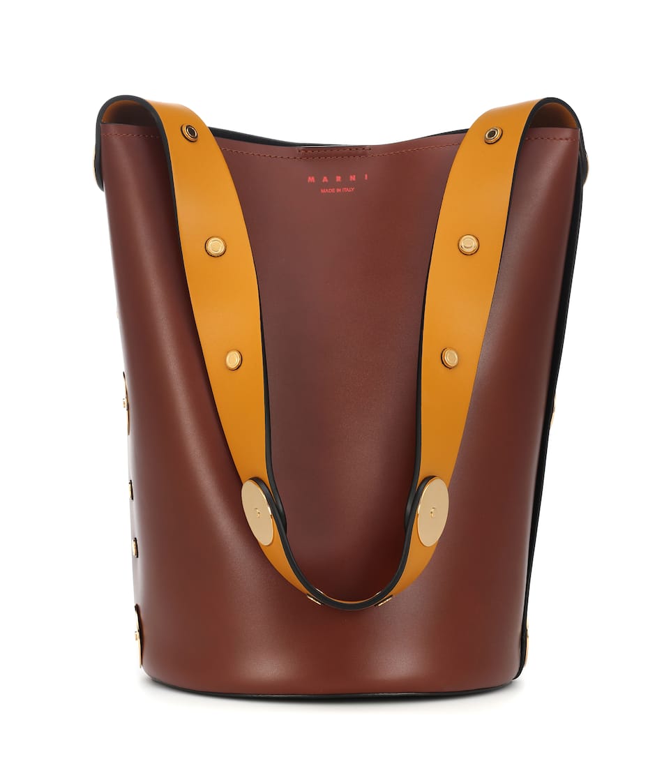 Seau Cuir Ornements Sac En À Marni yYf76bg