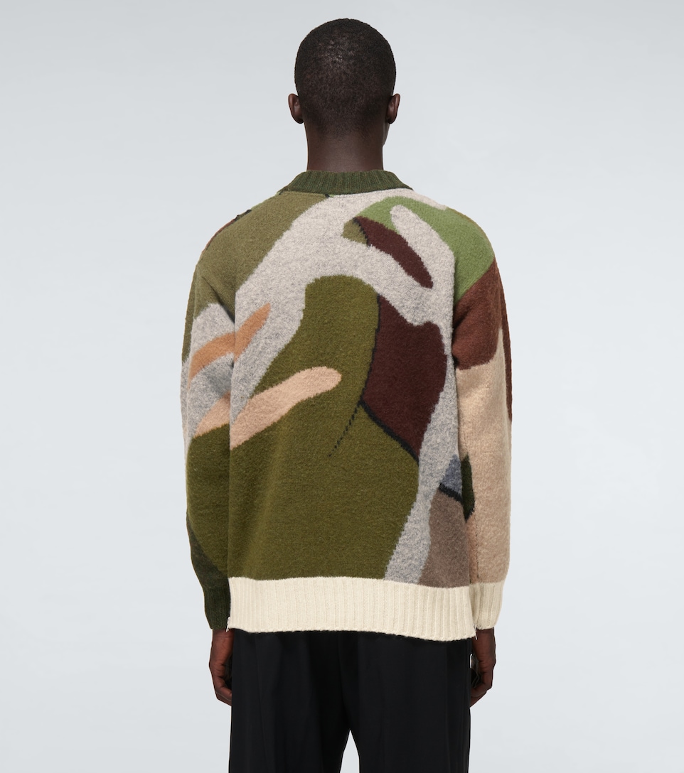 sacai x KAWS camouflage wool sweater 