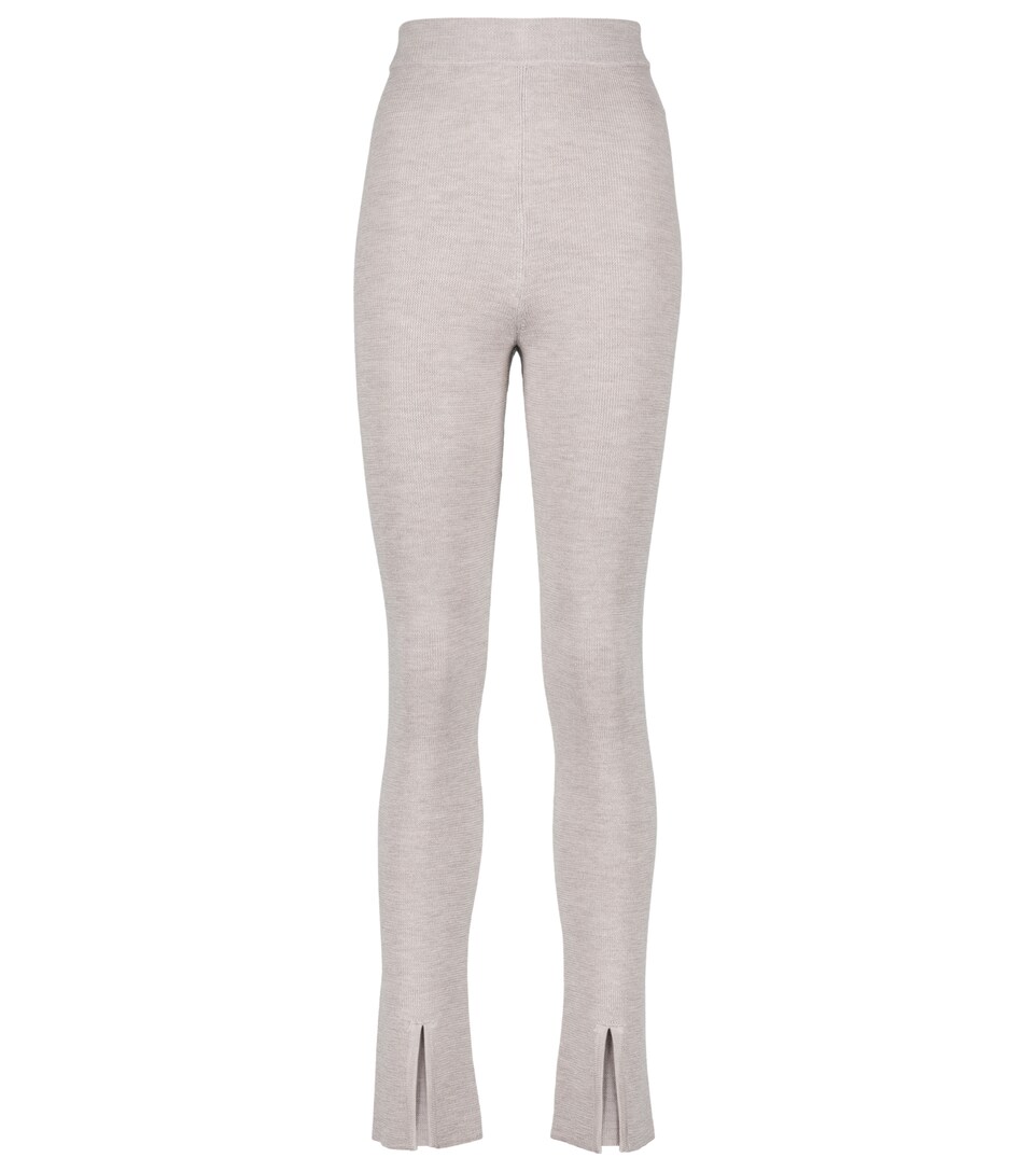 Wool, silk and cashmere knit pants 