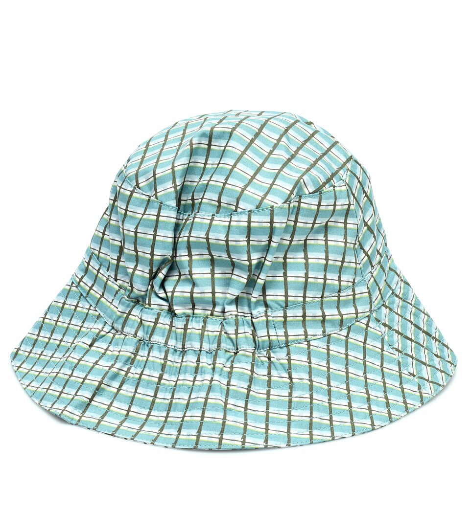 Wembley checked cotton bucket hat 