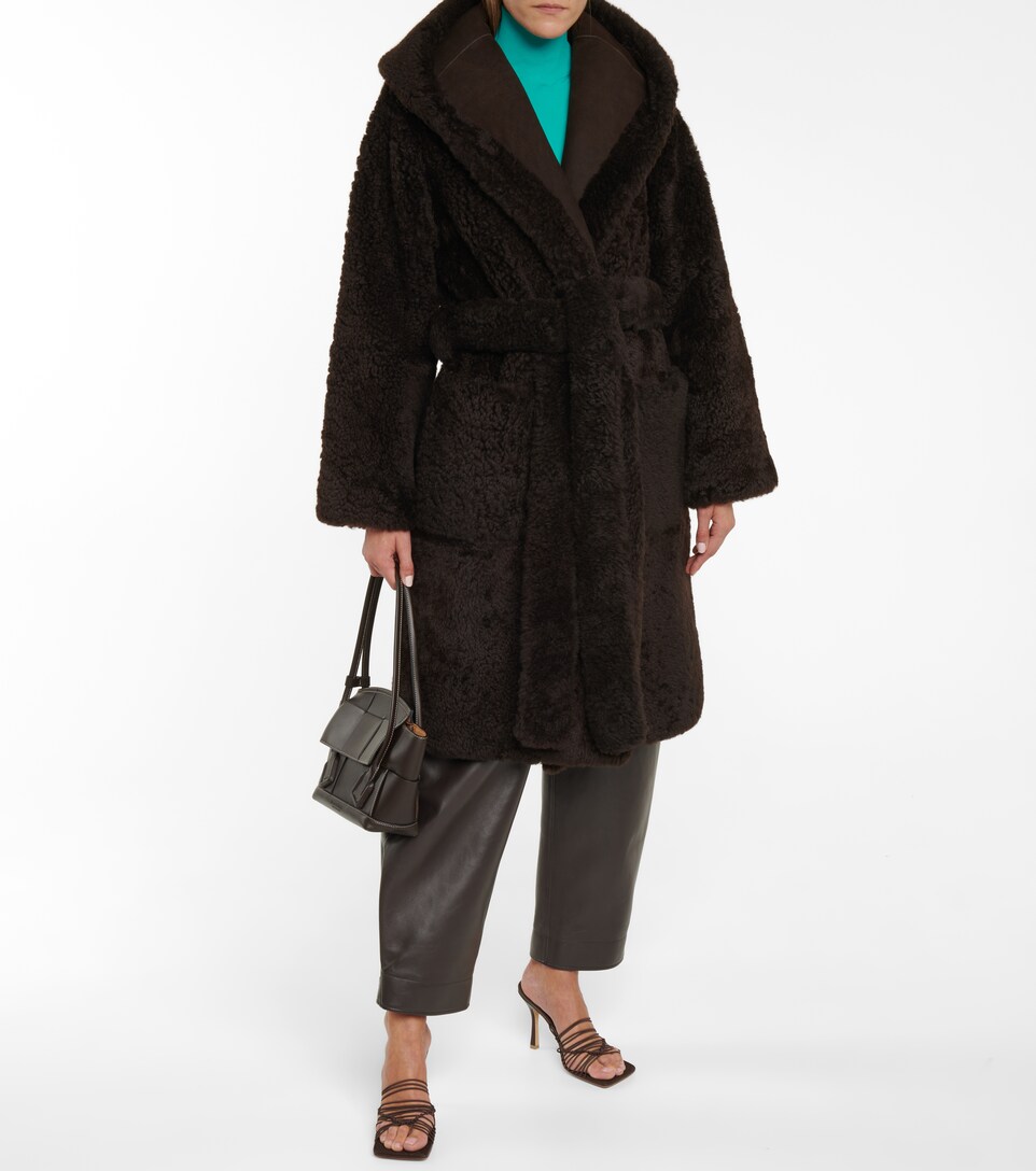 shearling wrap coat