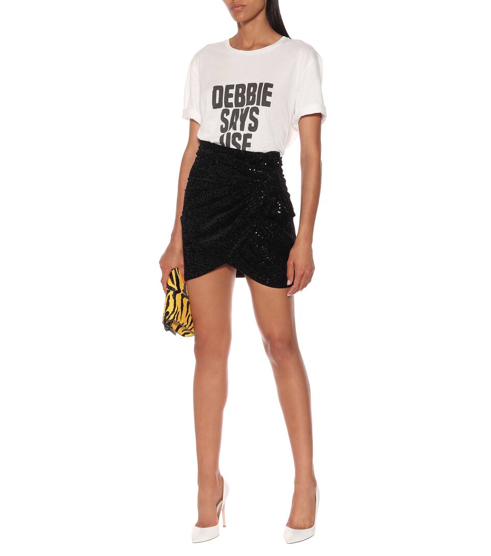 À Sequins Portefeuille Mini Velours jupe En Saint Laurent 6vbgYyf7