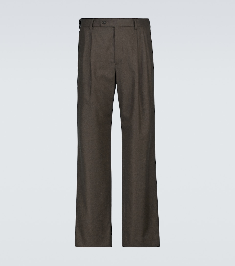 Auralee - Wide-leg wool flannel pants 
