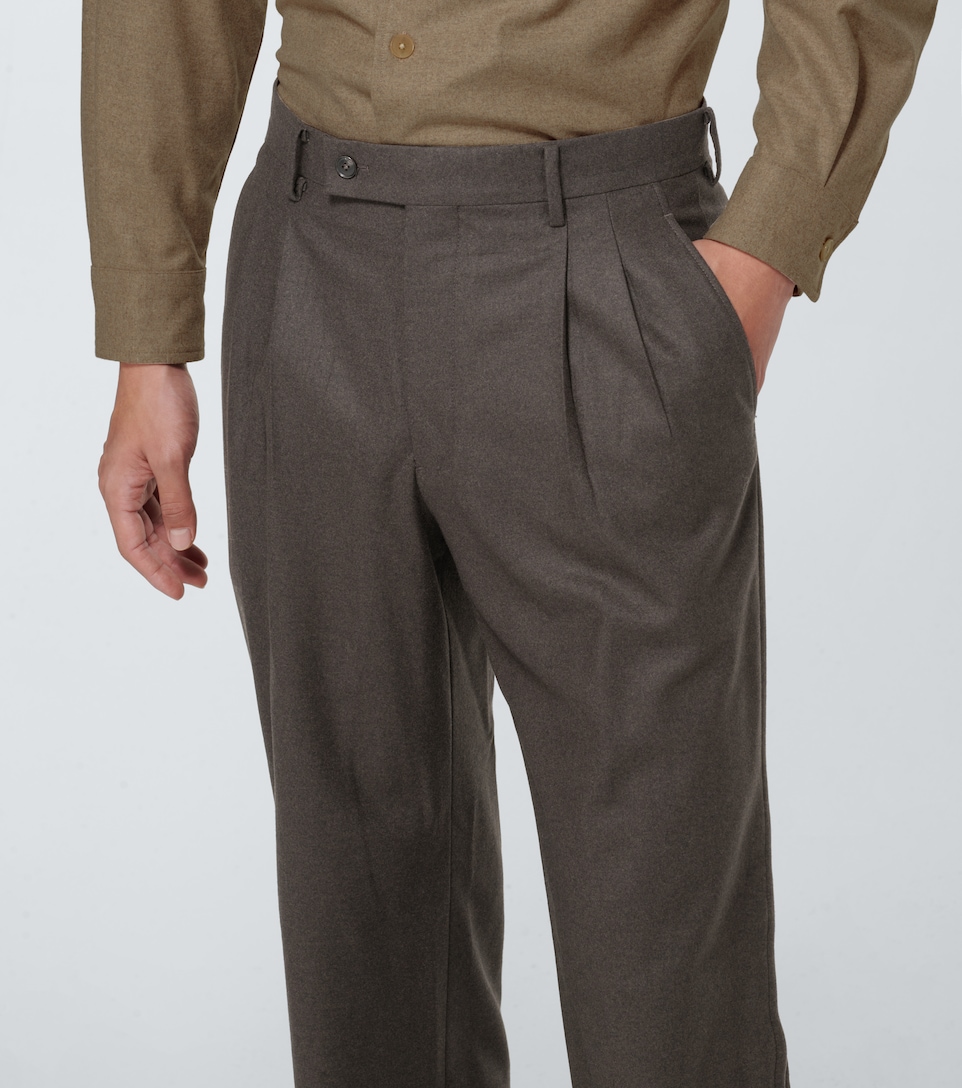 Auralee - Wide-leg wool flannel pants 