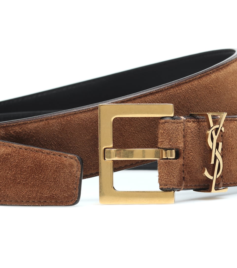 ysl monogram suede belt