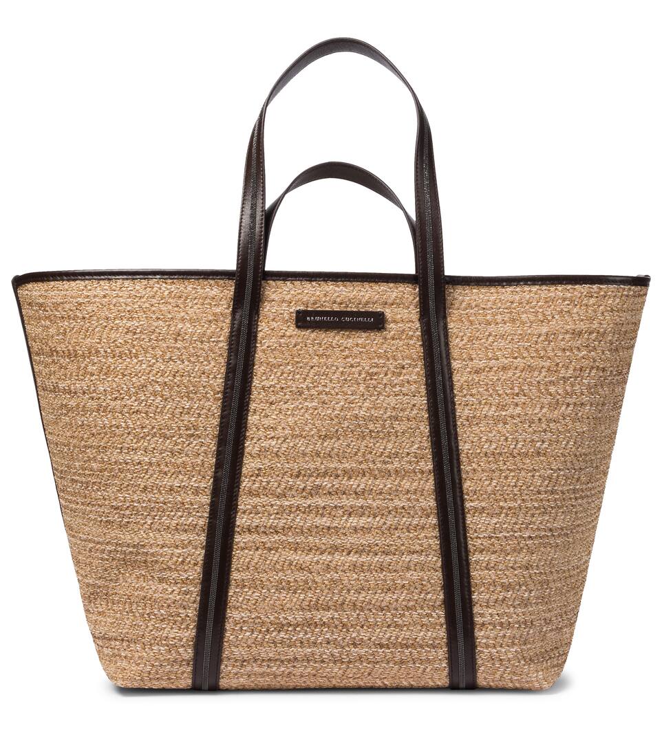 Raffia leather bag clearance
