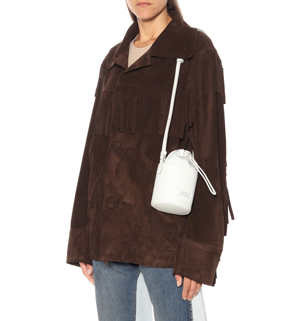 mini leather bucket bag