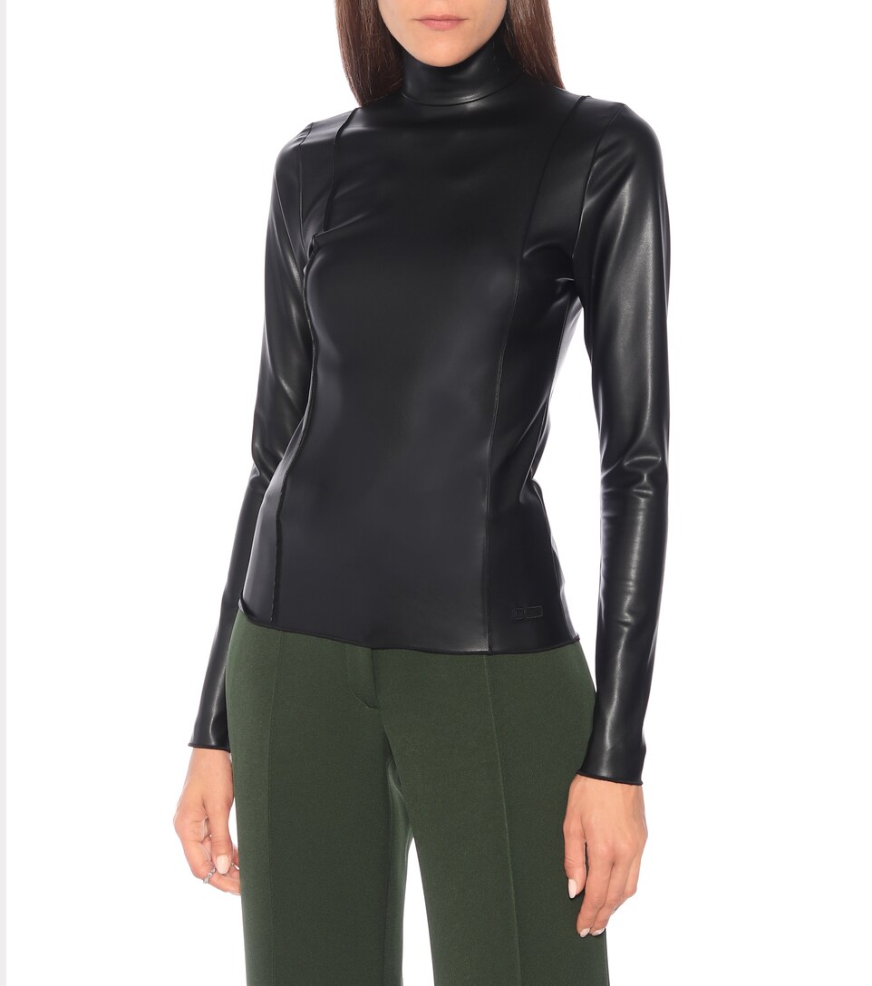Faux Leather Turtleneck Top | Peter Do 